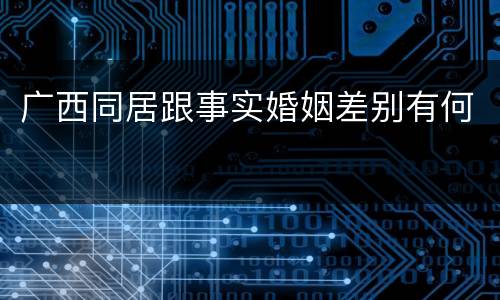 广西同居跟事实婚姻差别有何