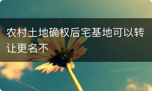 农村土地确权后宅基地可以转让更名不