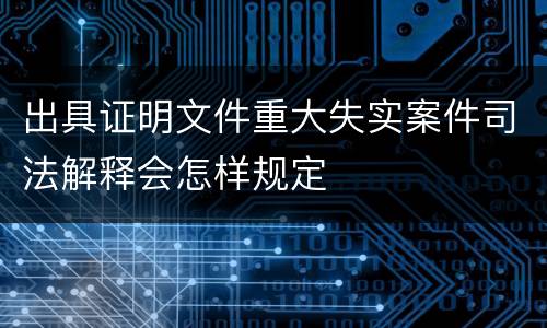出具证明文件重大失实案件司法解释会怎样规定