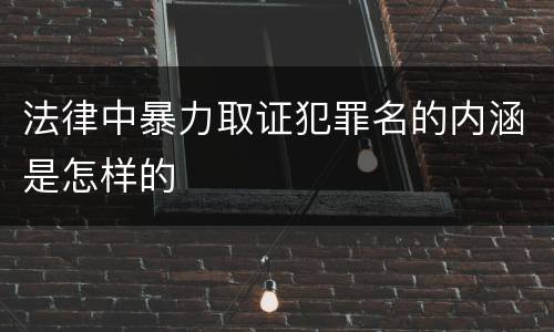 法律中暴力取证犯罪名的内涵是怎样的