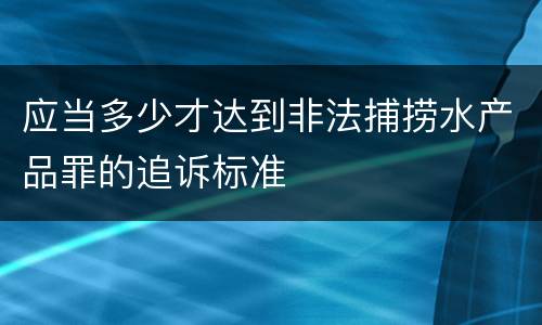 应当多少才达到非法捕捞水产品罪的追诉标准