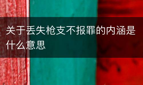 关于丢失枪支不报罪的内涵是什么意思