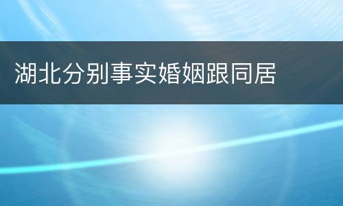 湖北分别事实婚姻跟同居