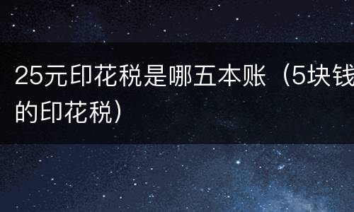 25元印花税是哪五本账（5块钱的印花税）
