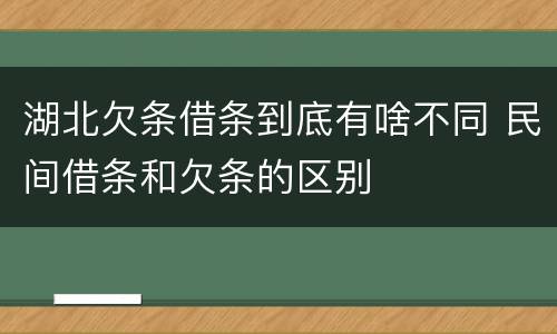 湖北欠条借条到底有啥不同 民间借条和欠条的区别