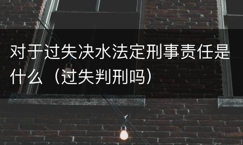 对于过失决水法定刑事责任是什么（过失判刑吗）
