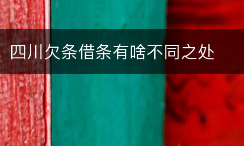 四川欠条借条有啥不同之处