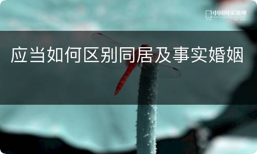 应当如何区别同居及事实婚姻
