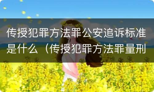 传授犯罪方法罪公安追诉标准是什么（传授犯罪方法罪量刑标准）