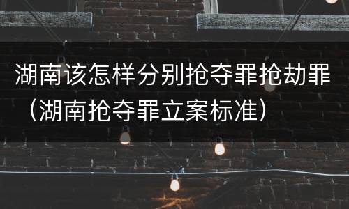 湖南该怎样分别抢夺罪抢劫罪（湖南抢夺罪立案标准）