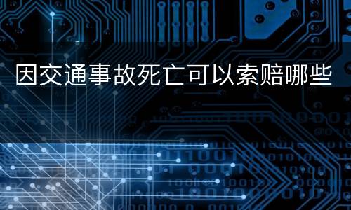 因交通事故死亡可以索赔哪些