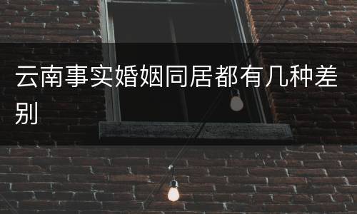 云南事实婚姻同居都有几种差别