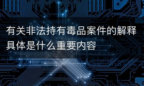 有关非法持有毒品案件的解释具体是什么重要内容