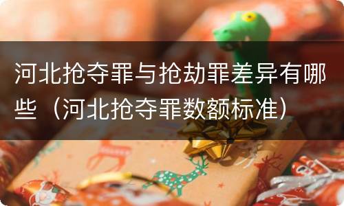 河北抢夺罪与抢劫罪差异有哪些（河北抢夺罪数额标准）