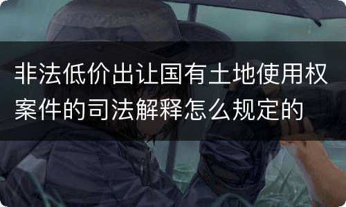 非法低价出让国有土地使用权案件的司法解释怎么规定的