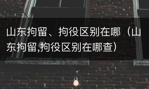 山东拘留、拘役区别在哪（山东拘留,拘役区别在哪查）
