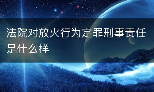 法院对放火行为定罪刑事责任是什么样