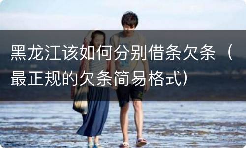 黑龙江该如何分别借条欠条（最正规的欠条简易格式）
