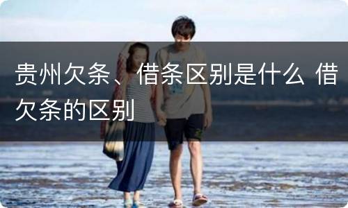 贵州欠条、借条区别是什么 借欠条的区别