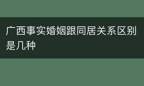 广西事实婚姻跟同居关系区别是几种
