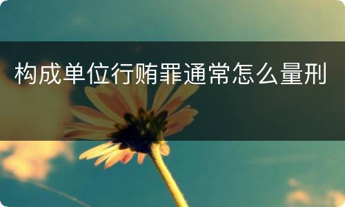 构成单位行贿罪通常怎么量刑