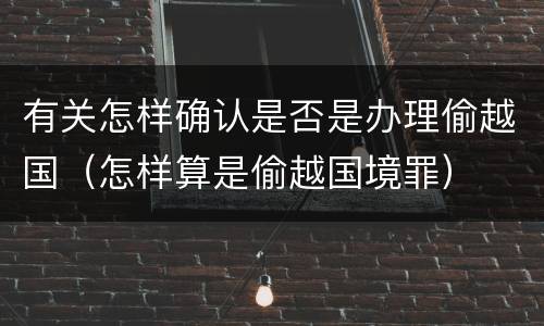 有关怎样确认是否是办理偷越国（怎样算是偷越国境罪）