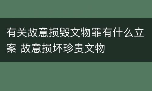 有关故意损毁文物罪有什么立案 故意损坏珍贵文物