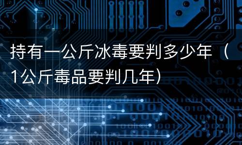 持有一公斤冰毒要判多少年（1公斤毒品要判几年）