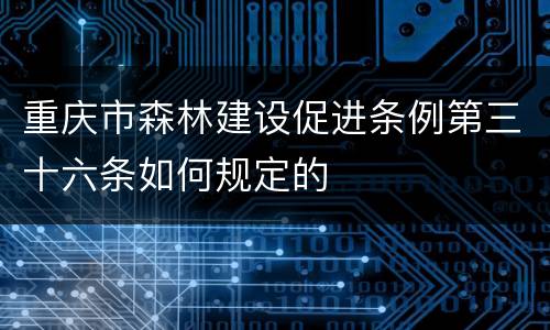 重庆市森林建设促进条例第三十六条如何规定的