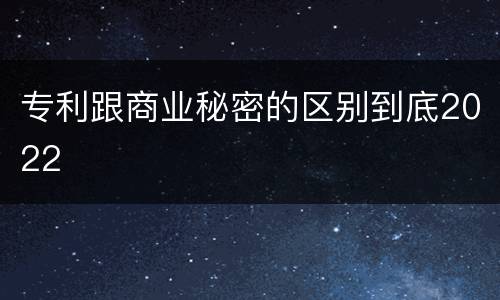 专利跟商业秘密的区别到底2022