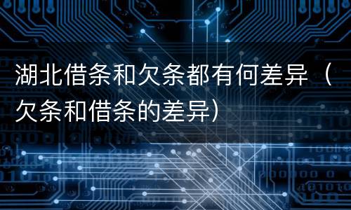 湖北借条和欠条都有何差异（欠条和借条的差异）