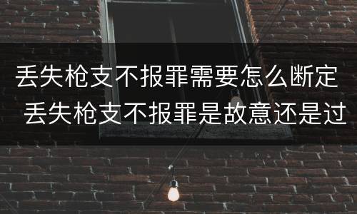 丢失枪支不报罪需要怎么断定 丢失枪支不报罪是故意还是过失