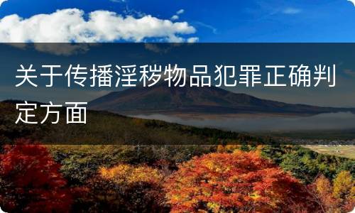 关于传播淫秽物品犯罪正确判定方面