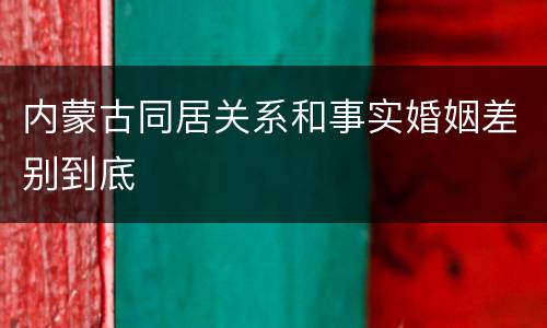 内蒙古同居关系和事实婚姻差别到底