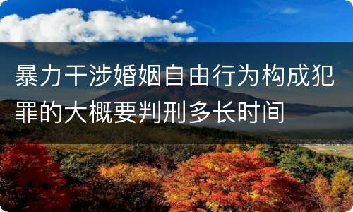 暴力干涉婚姻自由行为构成犯罪的大概要判刑多长时间