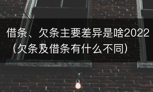 借条、欠条主要差异是啥2022（欠条及借条有什么不同）