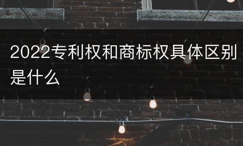 2022专利权和商标权具体区别是什么