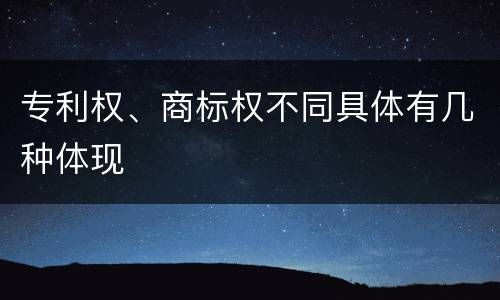 专利权、商标权不同具体有几种体现