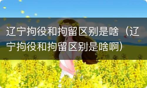 辽宁拘役和拘留区别是啥（辽宁拘役和拘留区别是啥啊）