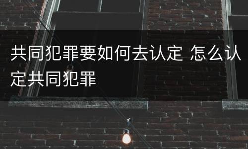共同犯罪要如何去认定 怎么认定共同犯罪