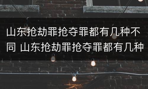 山东抢劫罪抢夺罪都有几种不同 山东抢劫罪抢夺罪都有几种不同行为
