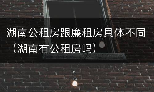 湖南公租房跟廉租房具体不同（湖南有公租房吗）