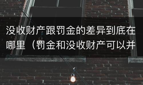 没收财产跟罚金的差异到底在哪里（罚金和没收财产可以并罚吗）