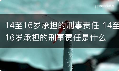 14至16岁承担的刑事责任 14至16岁承担的刑事责任是什么