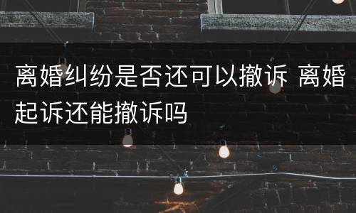 离婚纠纷是否还可以撤诉 离婚起诉还能撤诉吗