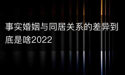 事实婚姻与同居关系的差异到底是啥2022