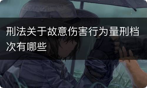 刑法关于故意伤害行为量刑档次有哪些