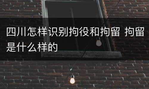 四川怎样识别拘役和拘留 拘留是什么样的