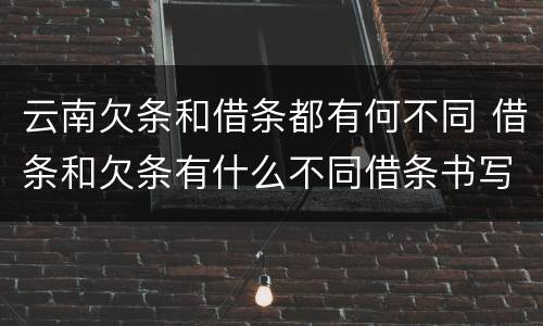 云南欠条和借条都有何不同 借条和欠条有什么不同借条书写