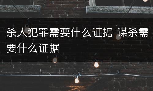 杀人犯罪需要什么证据 谋杀需要什么证据